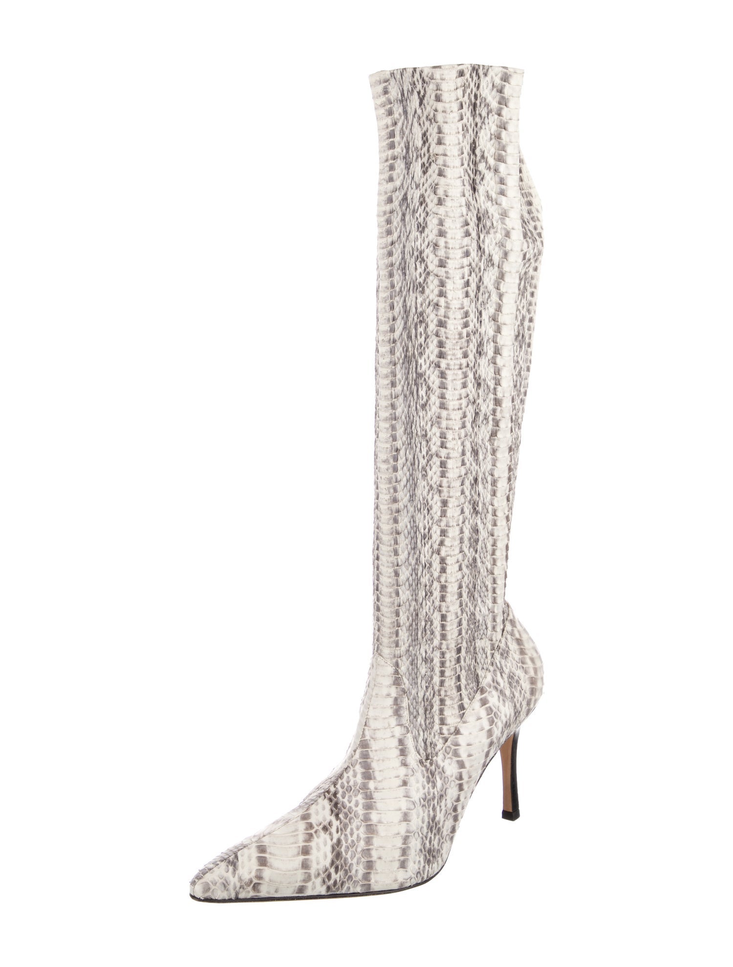 Manolo Blahnik Snakeskin Animal Print Boots