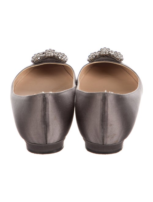 Manolo Blahnik Satin Crystal Embellishments Flats