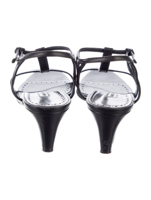 Manolo Blahnik Leather T-Strap Sandals