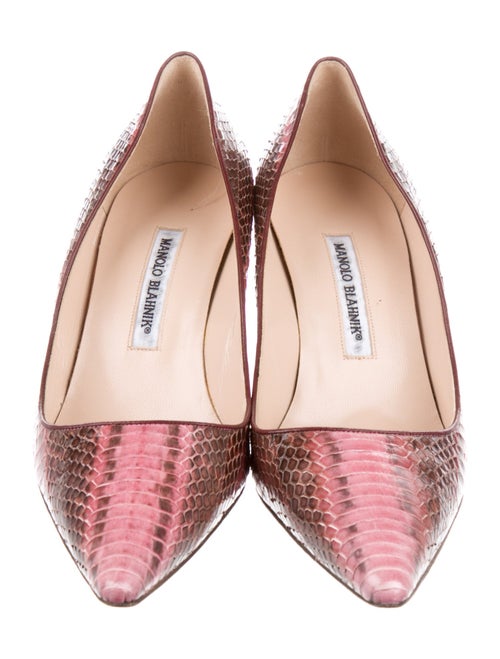 Manolo Blahnik Snakeskin Animal Print Pumps