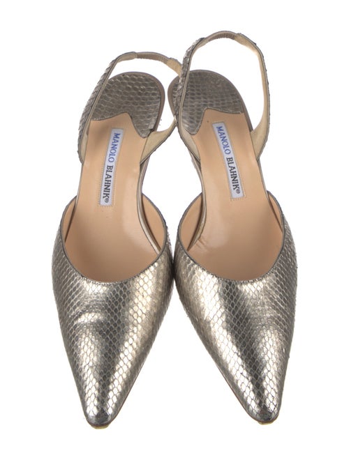 Manolo Blahnik Leather Slingback Pumps