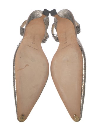 Manolo Blahnik Leather Slingback Pumps