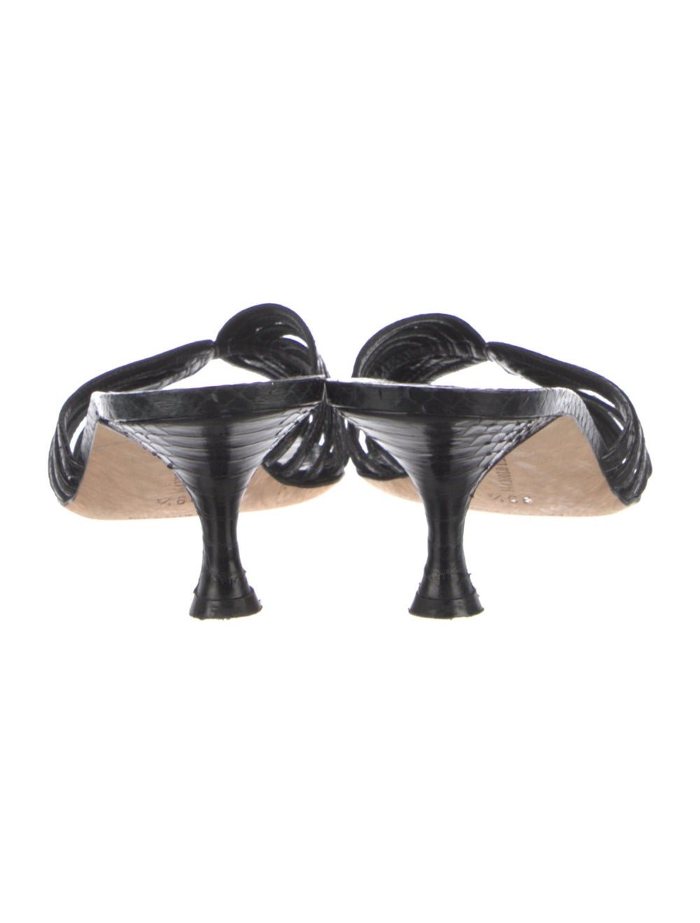 Manolo Blahnik Python Slides Neutrals Multistrap - image 4