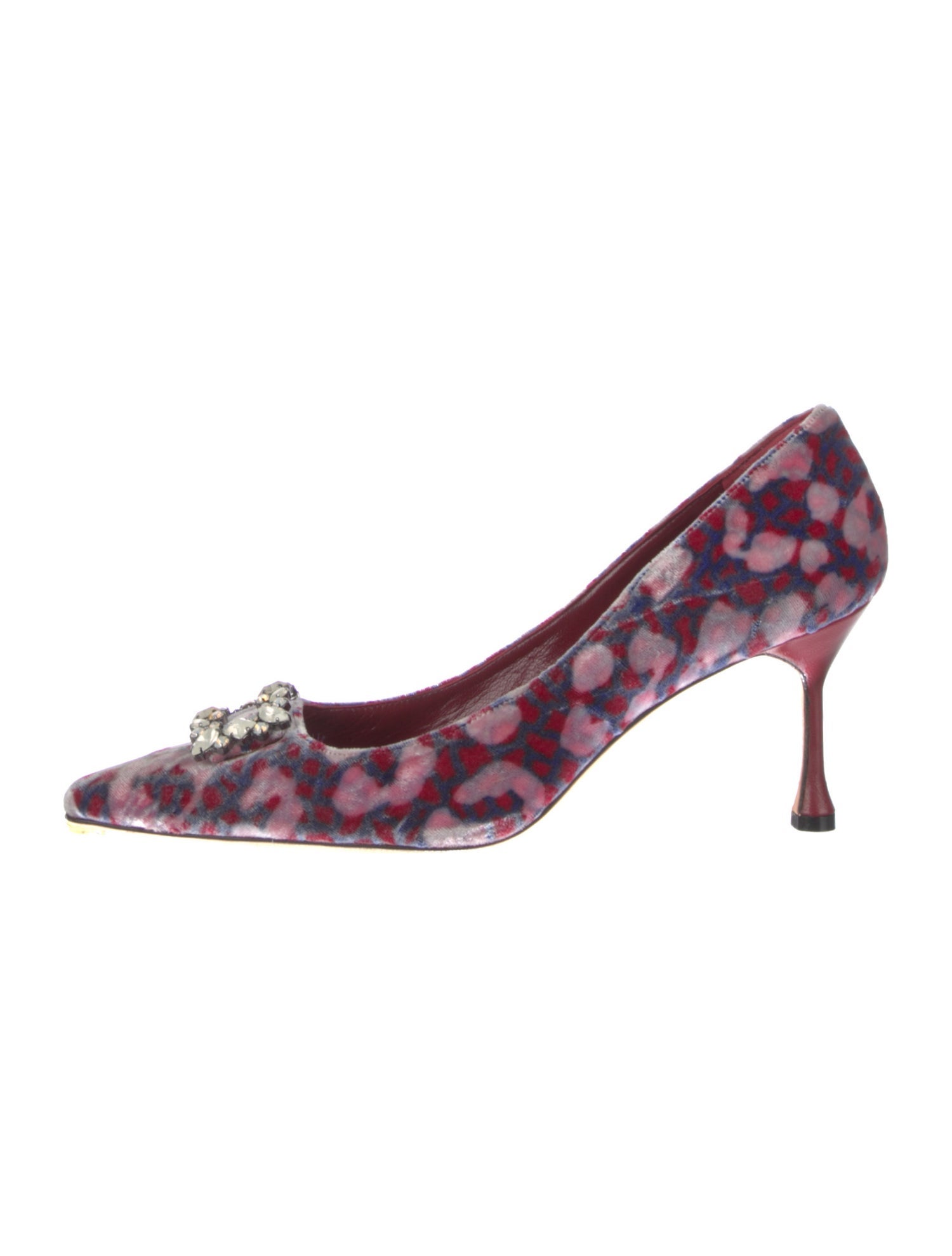 Manolo Blahnik Velvet Printed Pumps