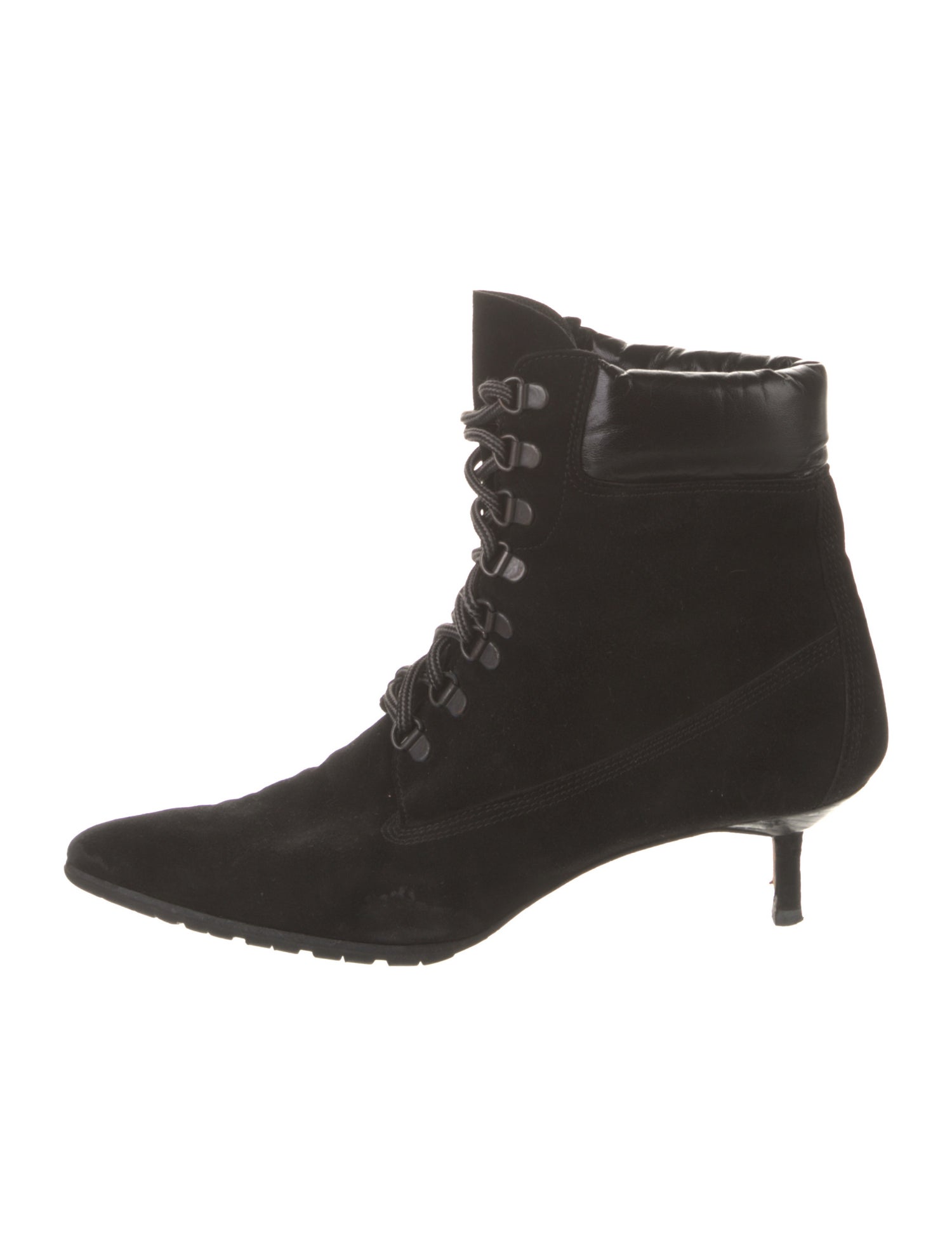 Manolo Blahnik Suede Lace-Up Boots