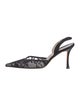 Manolo Blahnik Lace Lace Pattern Slingback Pumps