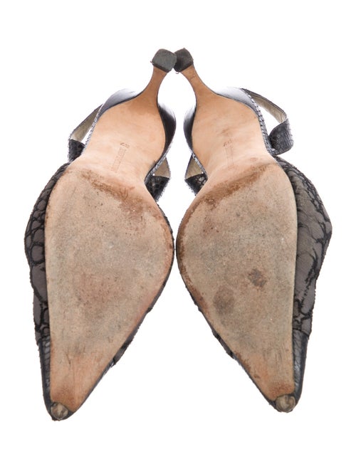 Manolo Blahnik Leather Animal Print Slingback Pumps