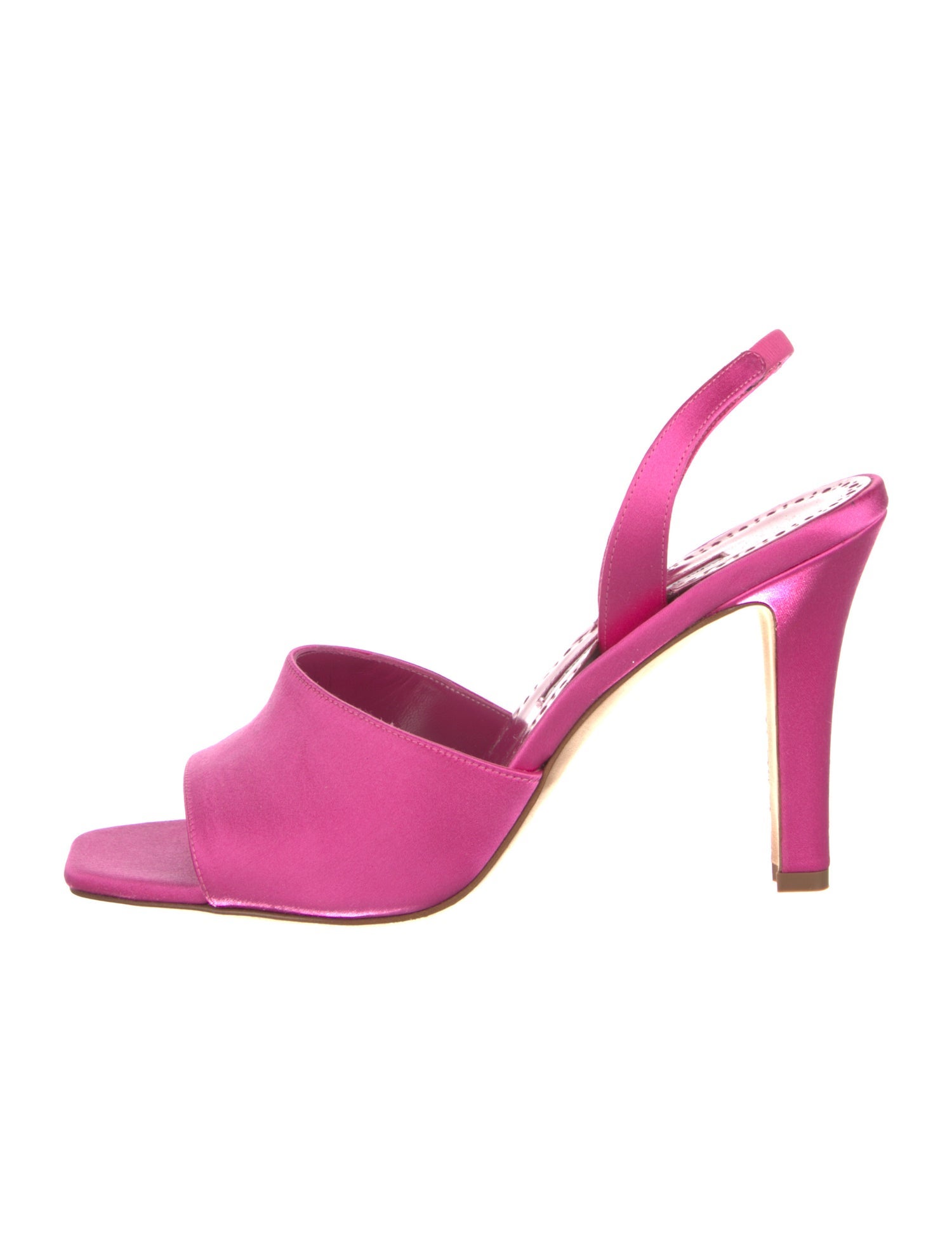 Manolo Blahnik Satin Crystal Embellishments Slingback Sandals