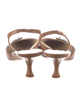 Manolo Blahnik Leather Slingback Pumps