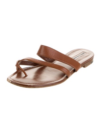 Manolo Blahnik Leather Slides