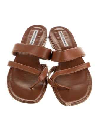Manolo Blahnik Leather Slides