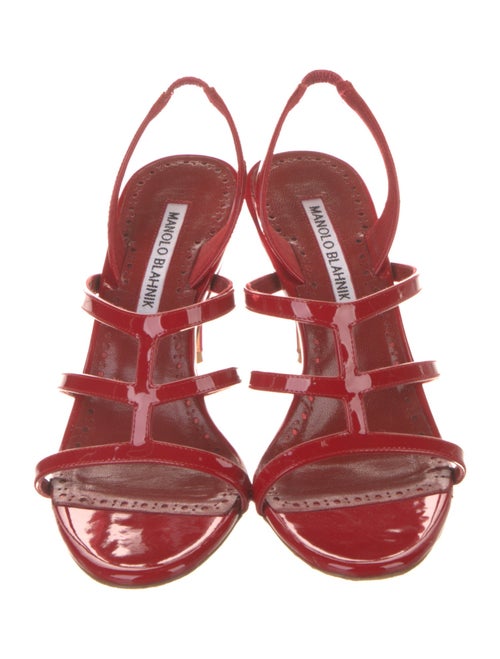 Manolo Blahnik Patent Leather Slingback Sandals