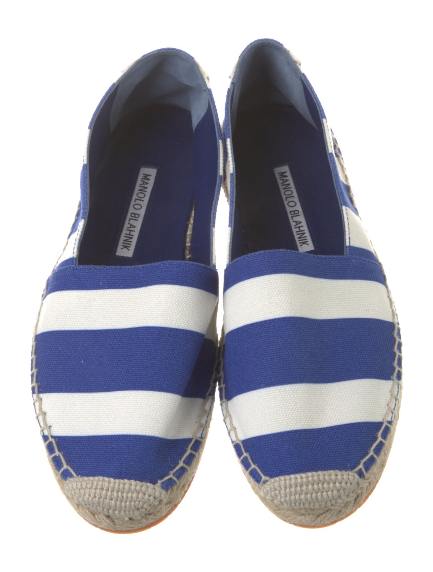 Manolo Blahnik Canvas Striped Espadrilles