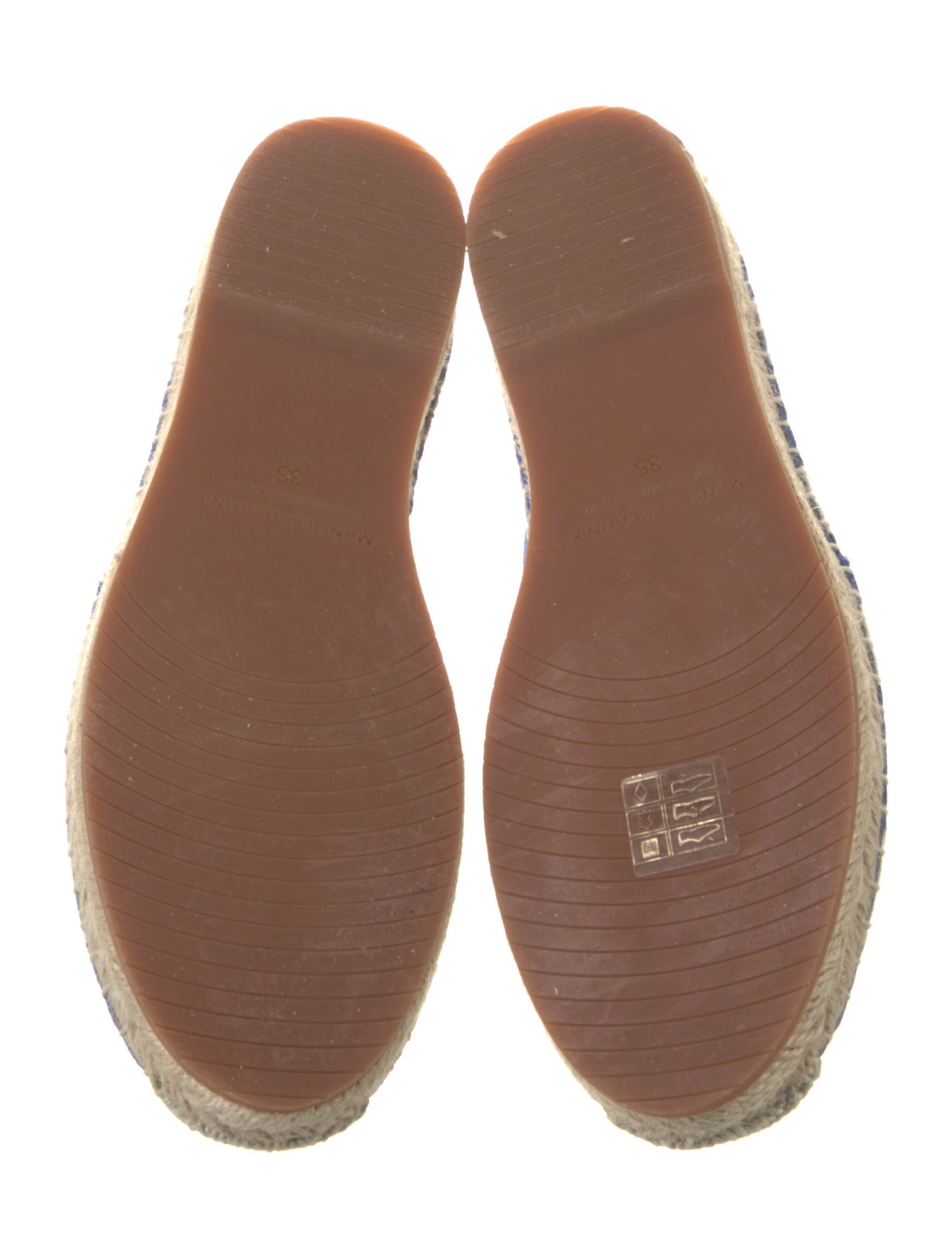 Manolo Blahnik Canvas Striped Espadrilles