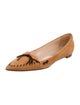 Manolo Blahnik Suede Whipstitch Trim Ballet Flats