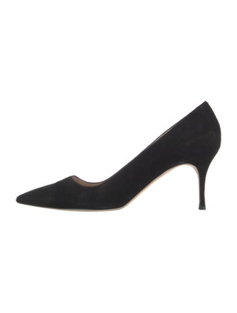 Manolo Blahnik Suede D'Orsay Pumps