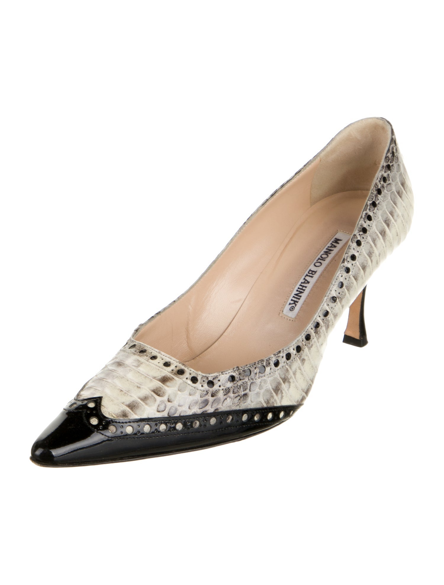Manolo Blahnik Snakeskin Animal Print Pumps