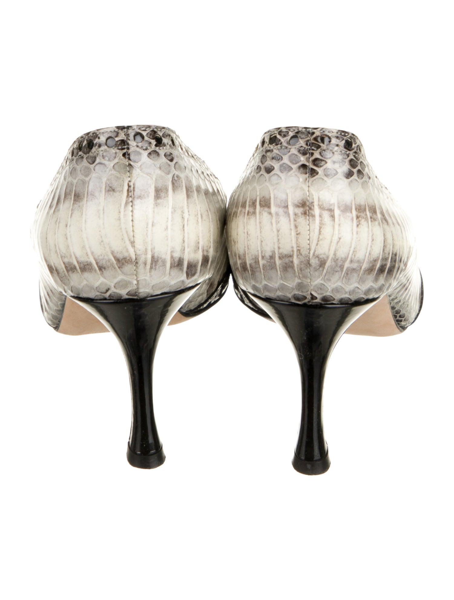Manolo Blahnik Snakeskin Animal Print Pumps