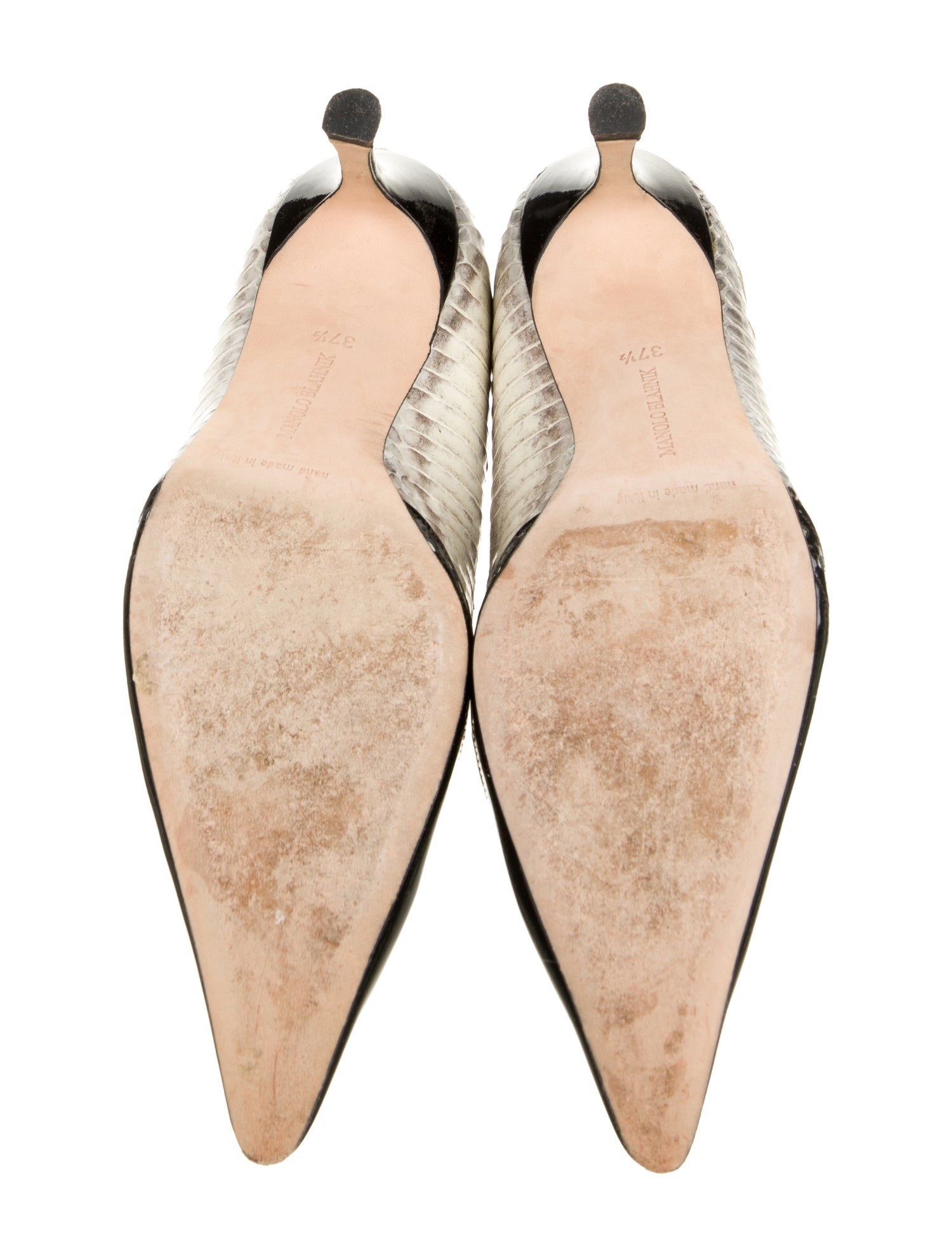 Manolo Blahnik Snakeskin Animal Print Pumps