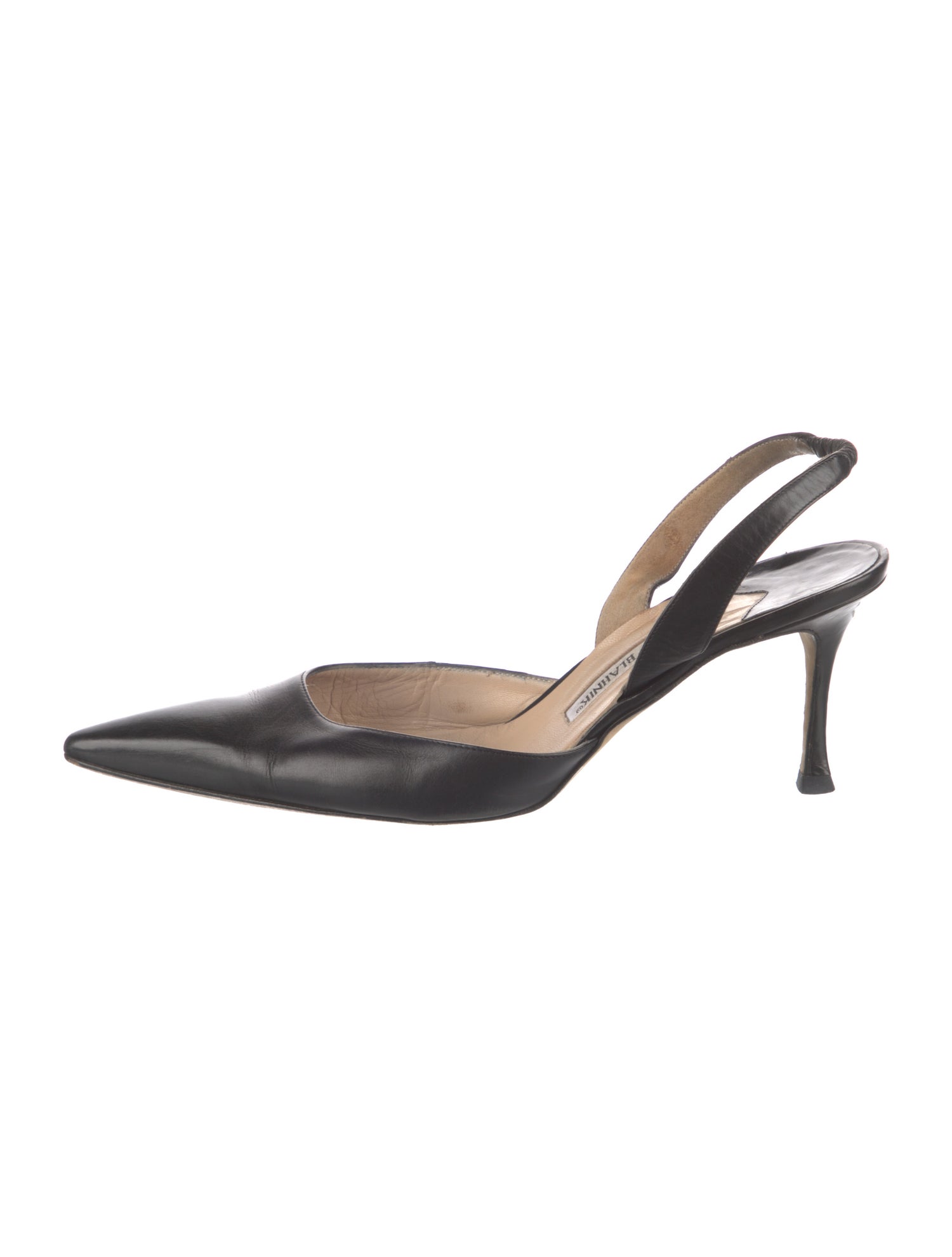 Manolo Blahnik Leather Slingback Pumps