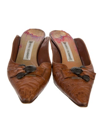 Manolo Blahnik Leather Mules