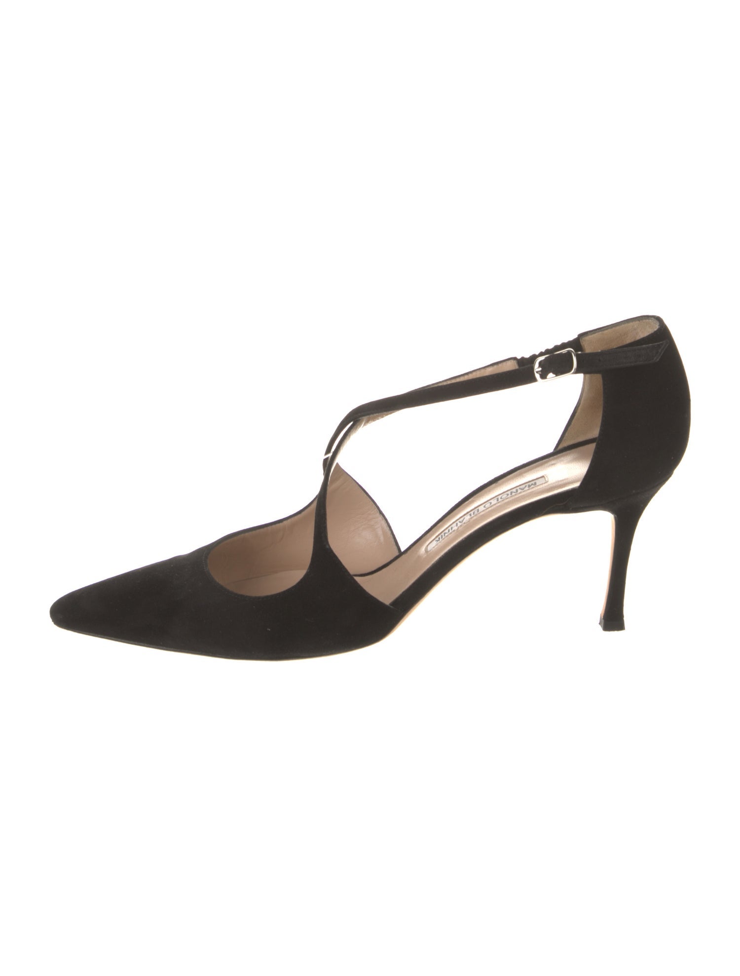 Manolo Blahnik Suede T-Strap Pumps