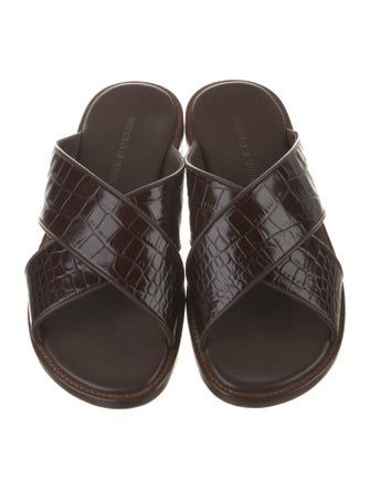 Manolo Blahnik Leather Slides