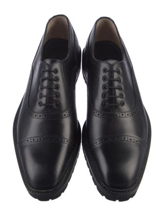 Manolo Blahnik Leather Eyelet Trim Brogues