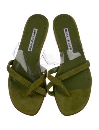 Manolo Blahnik Suede Slides