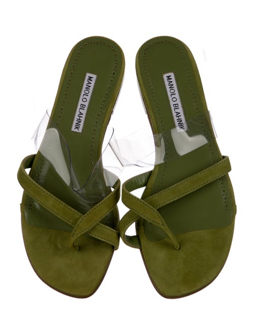 Manolo Blahnik Suede Slides