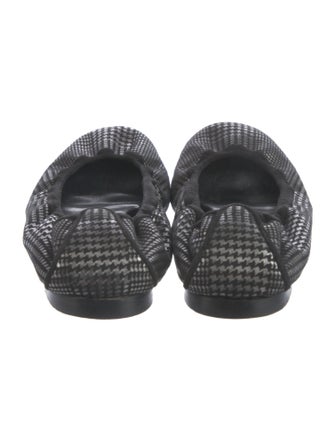 Manolo Blahnik Houndstooth Print Ballet Flats