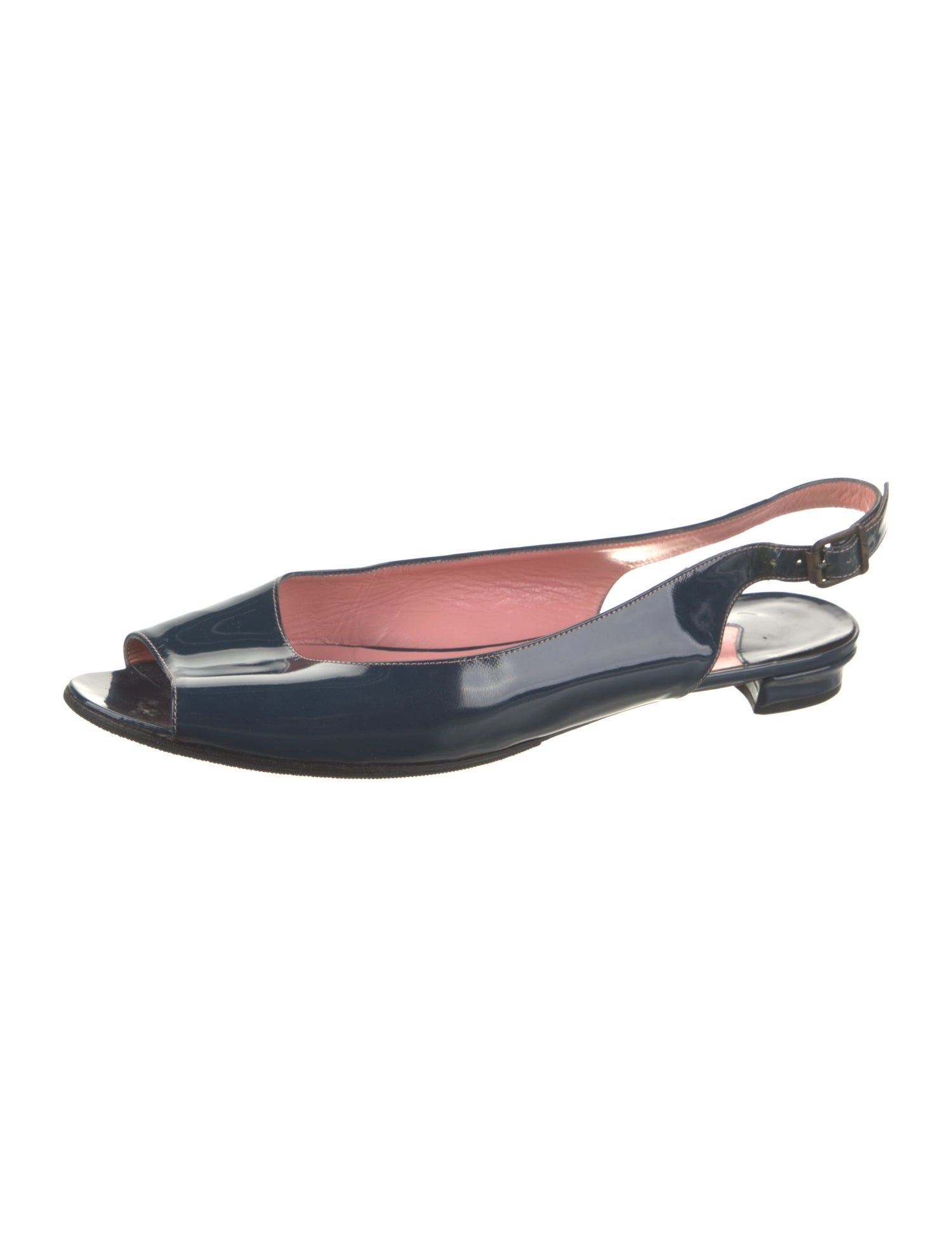 Manolo Blahnik Patent Leather Slingback Flats