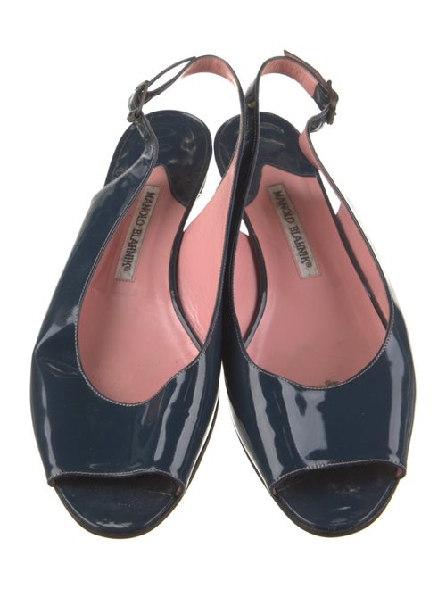 Manolo Blahnik Patent Leather Slingback Flats
