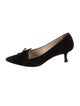 Manolo Blahnik Suede Bow Accents Pumps