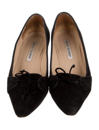 Manolo Blahnik Suede Bow Accents Pumps
