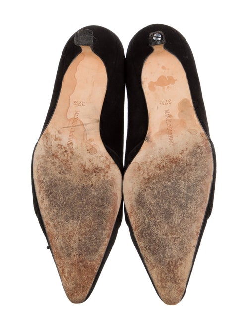 Manolo Blahnik Suede Bow Accents Pumps