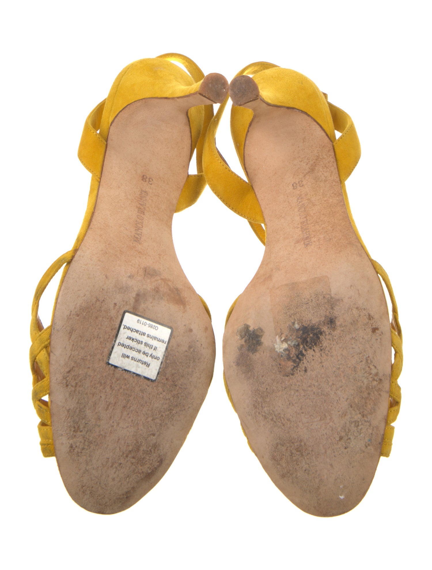 Manolo Blahnik Suede T-Strap Sandals