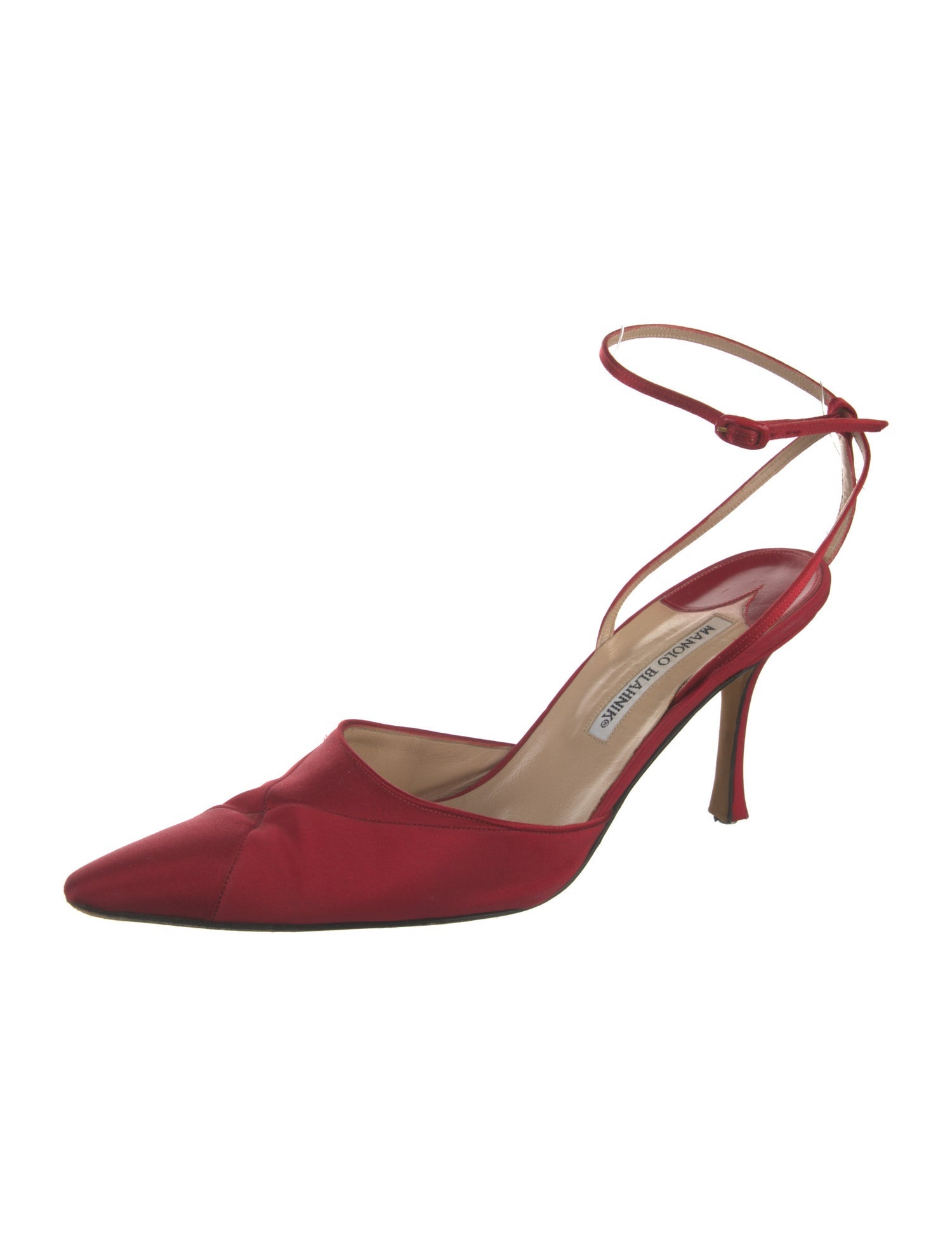 Manolo Blahnik Satin Slingback Pumps