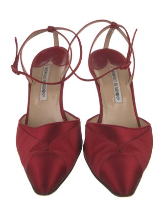 Manolo Blahnik Satin Slingback Pumps