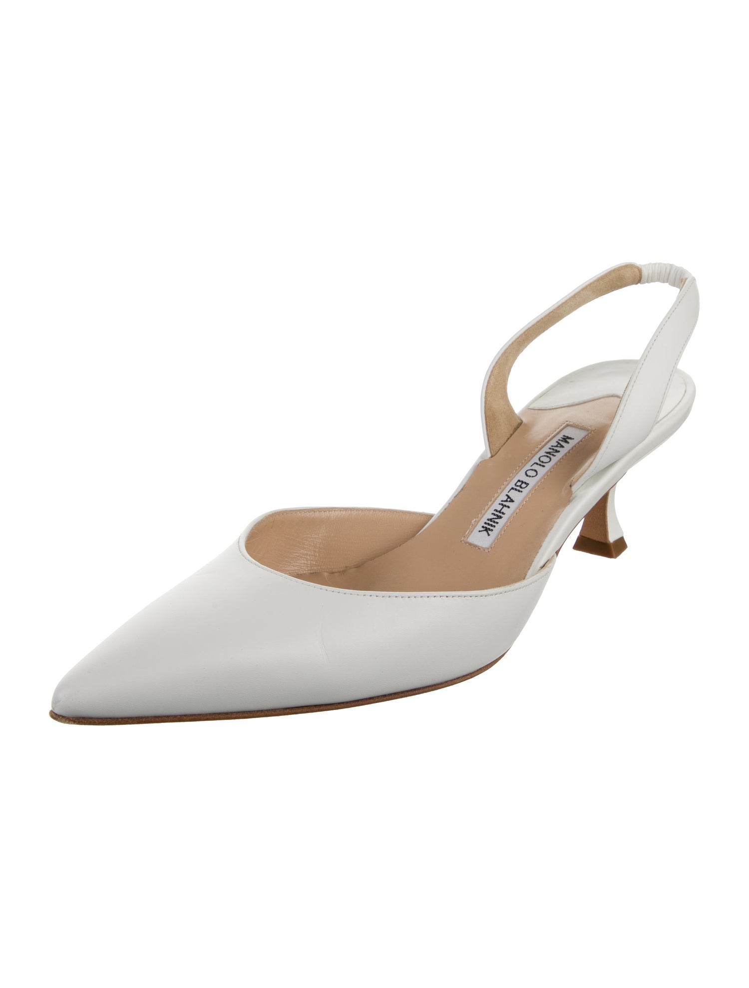 Manolo Blahnik Leather Slingback Pumps