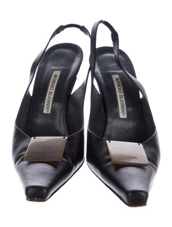 Manolo Blahnik Leather Slingback Pumps