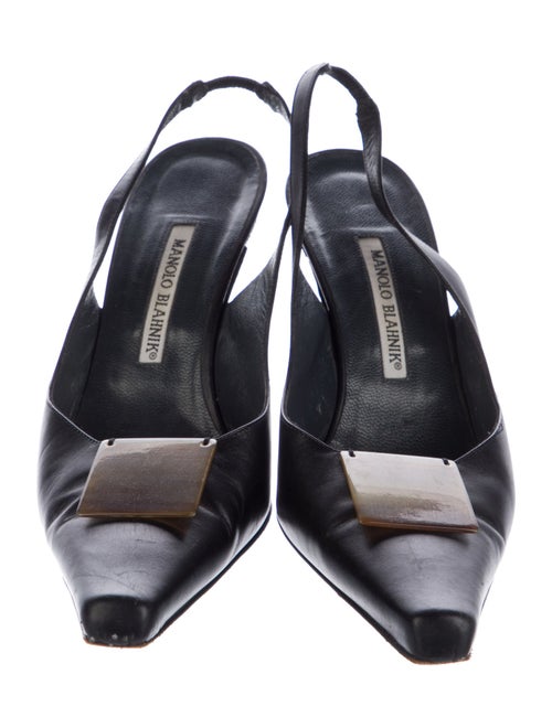 Manolo Blahnik Leather Slingback Pumps