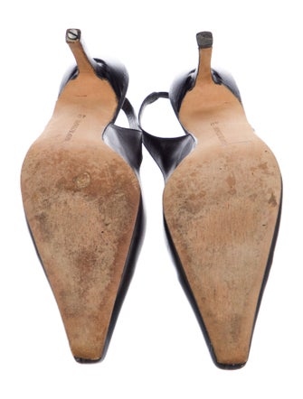 Manolo Blahnik Leather Slingback Pumps