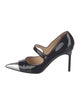 Manolo Blahnik Patent Leather Colorblock Pattern Pumps