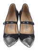 Manolo Blahnik Patent Leather Colorblock Pattern Pumps