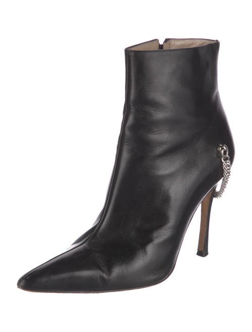 Manolo Blahnik Leather Chain-Link Accents Boots