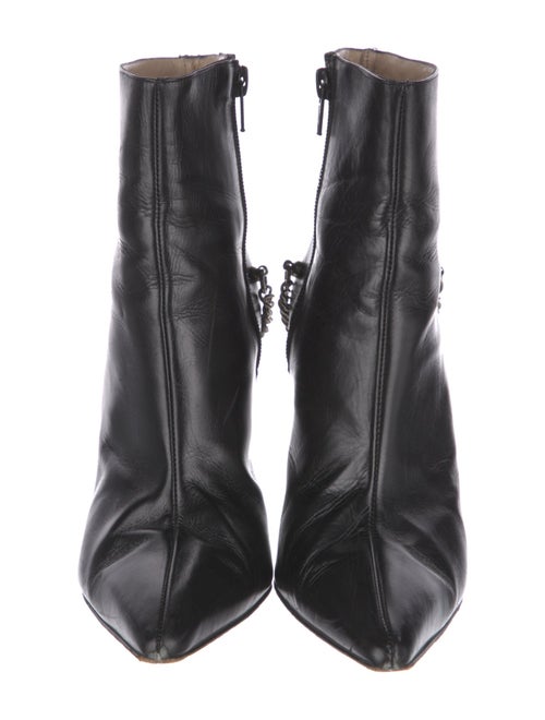 Manolo Blahnik Leather Chain-Link Accents Boots