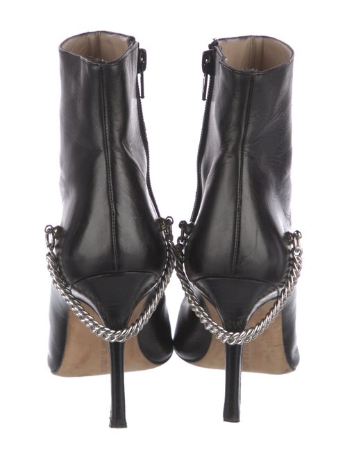 Manolo Blahnik Leather Chain-Link Accents Boots