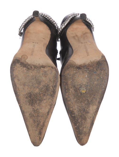 Manolo Blahnik Leather Chain-Link Accents Boots