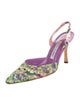 Manolo Blahnik Floral Print Slingback Pumps